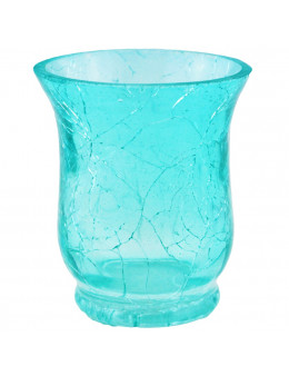 Photophore en verre craquelé évasé