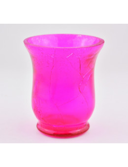 Photophore en verre craquelé évasé