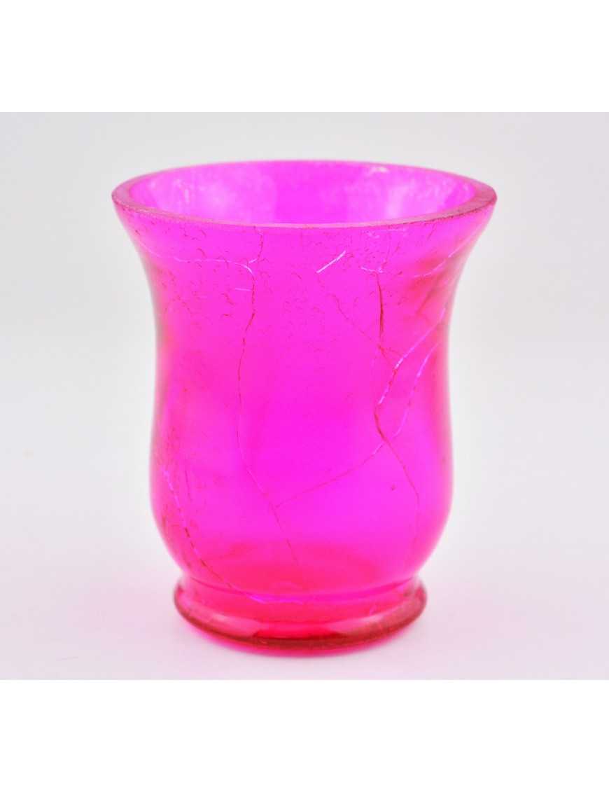 Photophore en verre craquelé évasé