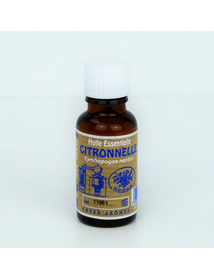 Huile essentielle de Citronnelle 20 mL avec Compte-Gouttes