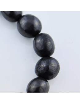 Bracelet perles shungite ovales 10 mm