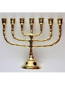 Ménorah ou chandelier 7 branches en bronze 21 cm