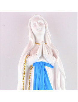 Statue résine Notre-Dame de Lourdes blanche 20 cm