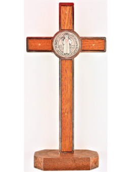 Calvaire Sainte Benoit bois et métal argenté
