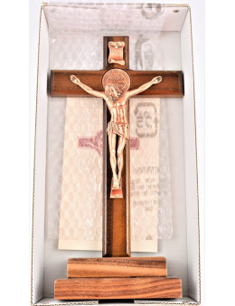 Calvaire bois couleur chêne foncé 28 cm
