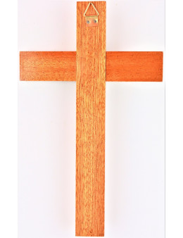 Crucifix bois Christ argenté 20 cm
