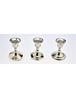 Bougeoir métal argenté 8 cm