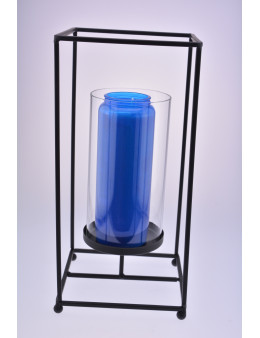 Photophore métal et verre 31,5 cm