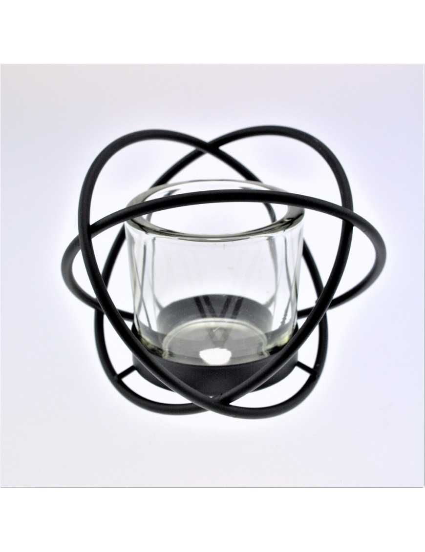 Photophore boule métal et verre