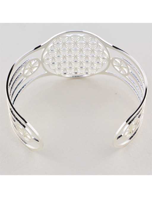 Bracelet réglable acier inoxydable Fleur de vie