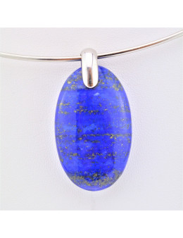 Pendentif argent ovale Lapis Lazuli