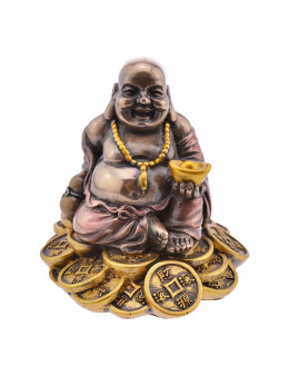 Statue Buddha de la joie en bronze