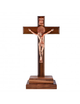 Calvaire bois couleur chêne foncé 28 cm