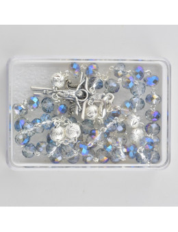 Chapelet avec chaîne argentée et perles colorées