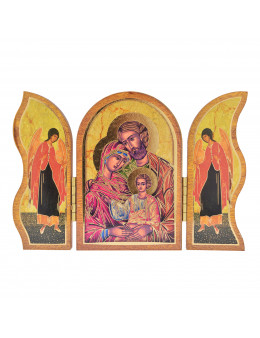 Image sainte sur bois triptyque - St Famille
