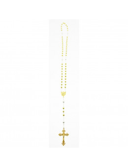 Chapelet Sainte Rita chaîne avec perles dorées avec boite