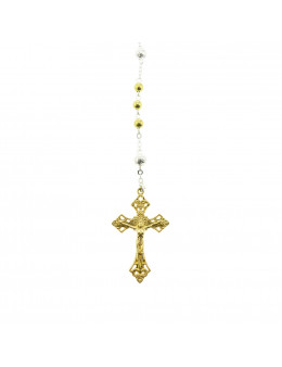 Chapelet Sainte Rita chaîne avec perles dorées avec boite