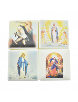 Chapelet Vierge miraculeuse chaîne avec perles bleues avec boite