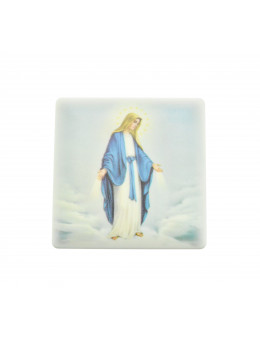 Chapelet Vierge miraculeuse chaîne avec perles bleues avec boite