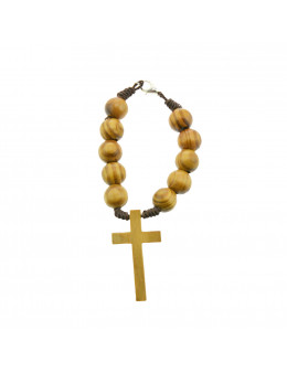 Dizainier corde et perles de bois imitation olivier