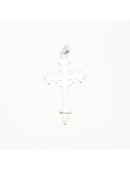 Pendentif croix chrétienne fleurs de lys argent 925