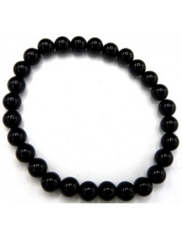 Bracelet perles tourmaline noire 6 mm