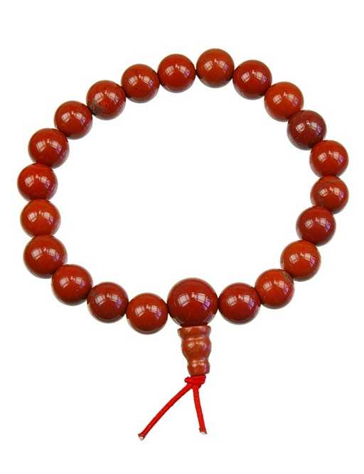 Bracelet mala tibétain Jaspe rouge