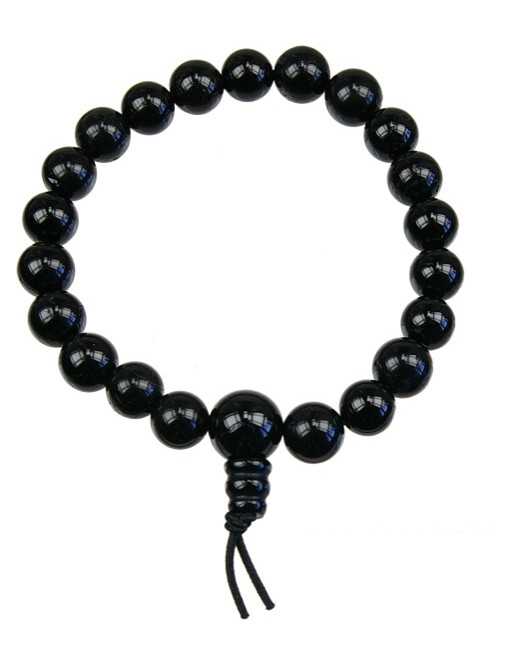 Bracelet mala tibétain Tourmaline noire